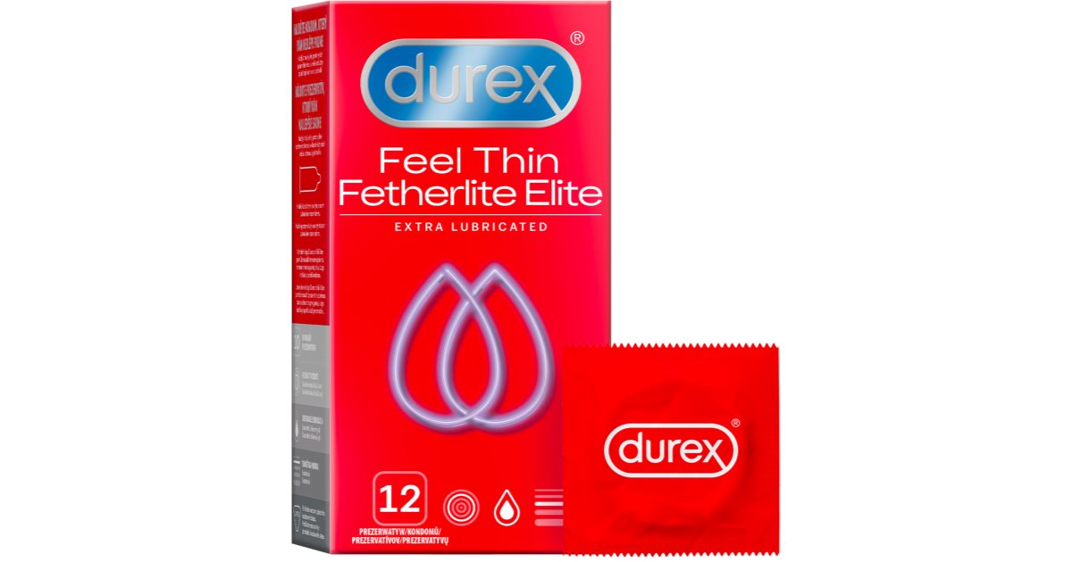 Durex Feel Thin Extra Lubricated Condoms Notino Ie