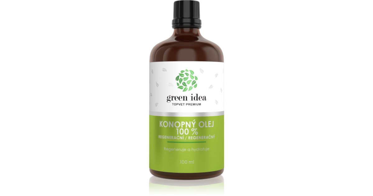 Green Idea Topvet Premium Hemp oil 100 huile pour peaux sèches à