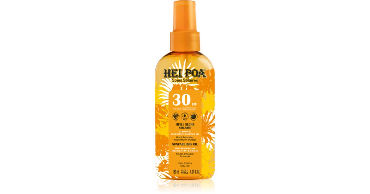 Hei Poa Tahiti Monoi Oil Tahiti Monoi Oil Olio Abbronzante Secco Spf