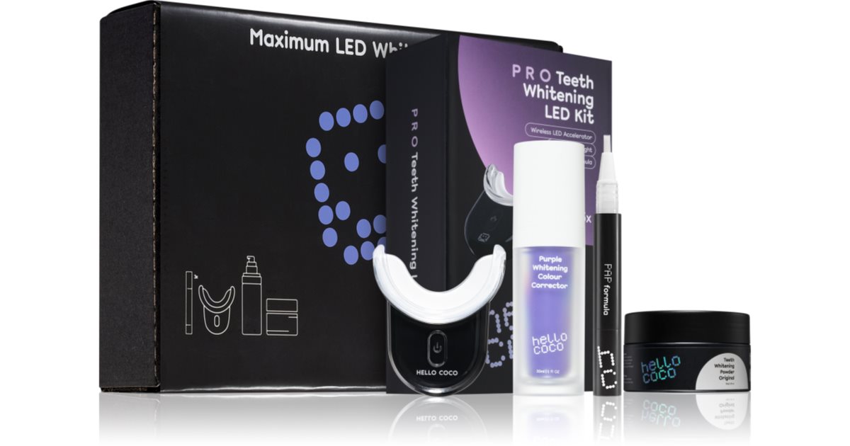 Hello Coco Teeth Whitening Maximum Led Bieliaca Sada Na Zuby Notino Sk