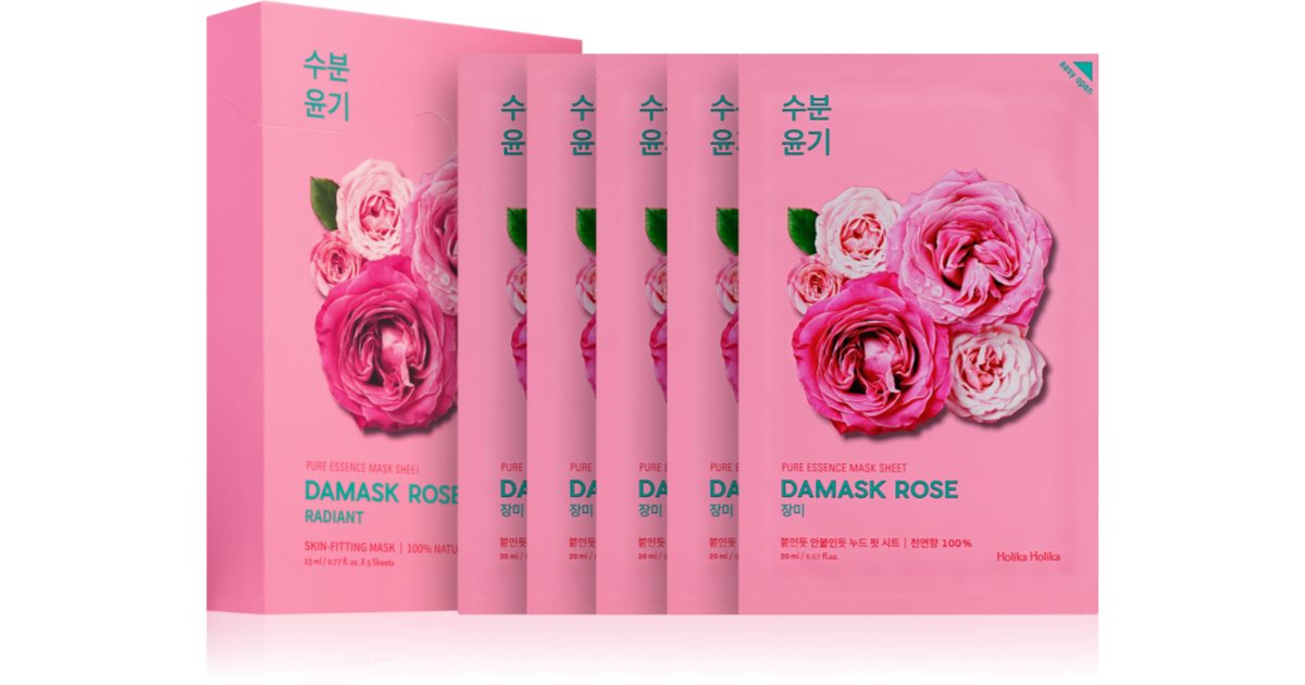 Holika Holika Pure Essence Damask Rose Maschera In Tessuto Idratante E