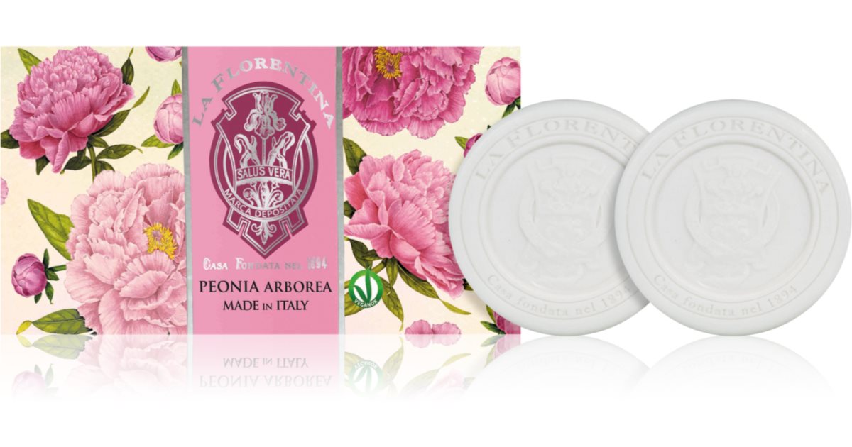 La Florentina Arboreal Peony Sculpted Soap Set Looduslik Seep Pojeng