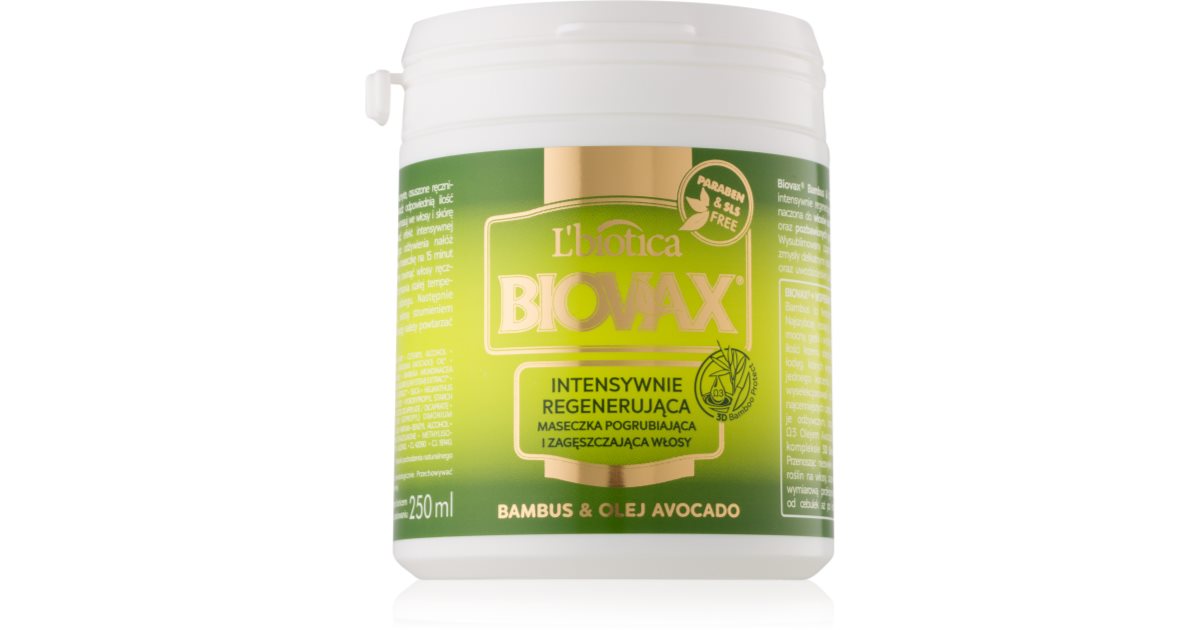 Lbiotica Biovax Bamboo Avocado Oil Regenerierende Maske F R Das Haar