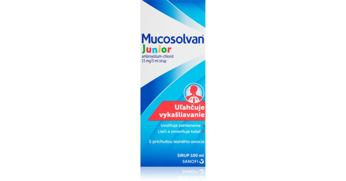 Mucosolvan Mucosolvan Junior 15mg 5ml sirup na kašeľ so silným