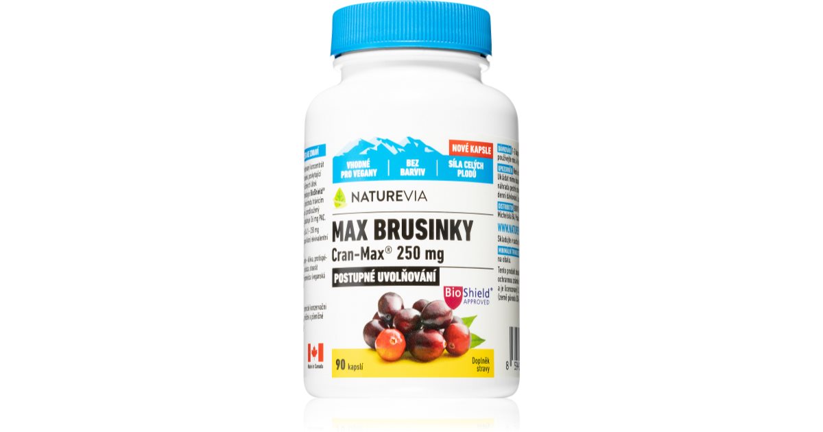 Naturevia Max Brusinky Cran Max Mg Kapsle Pro Podporu Zdrav