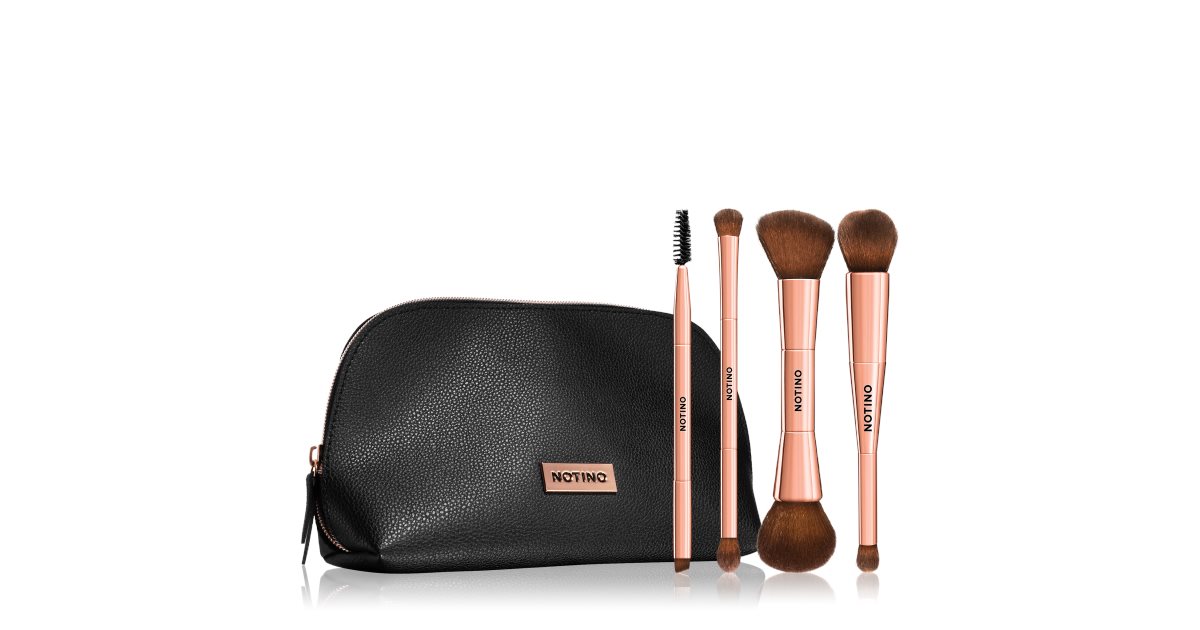 Notino Luxe Collection Double Sided Brush Set With Cosmetic Bag