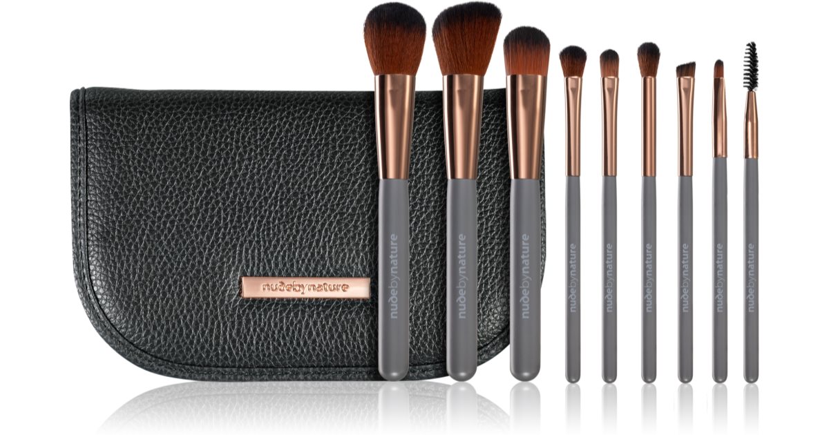 Nude By Nature Professional Brush Set Make Up Brush Set With Pouch