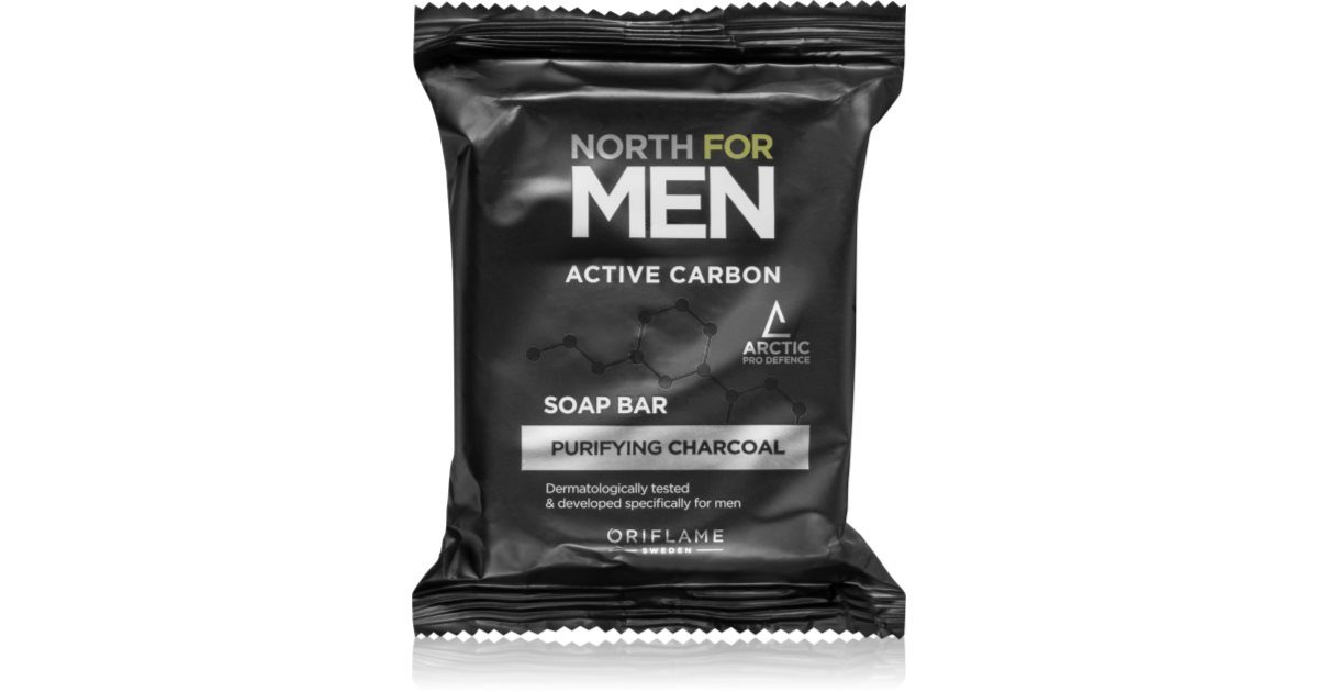 Oriflame North for Men Active Carbon jabón limpiador sólido notino es