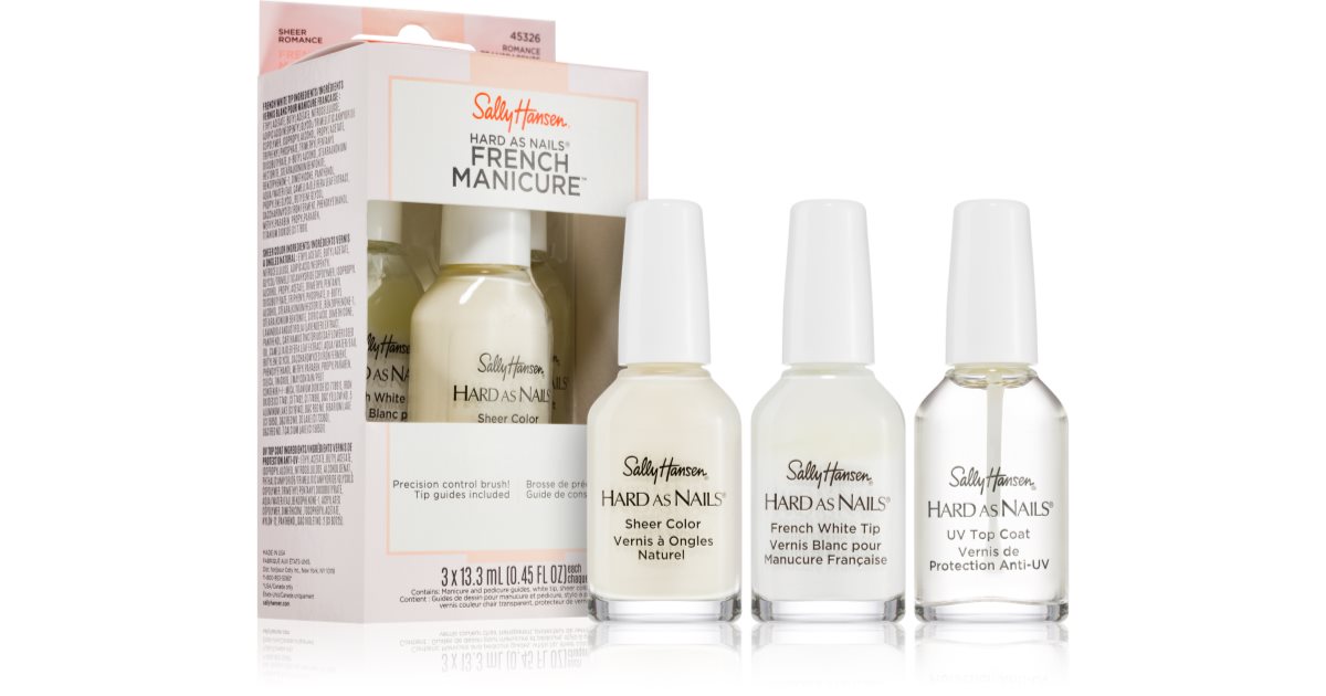 Sally Hansen Hard As Nails French Manicure Kit De Vernis Ongles Pour