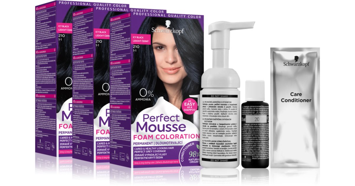 Schwarzkopf Perfect Mousse Permanent Haarfarbe 2 10 Icy Black