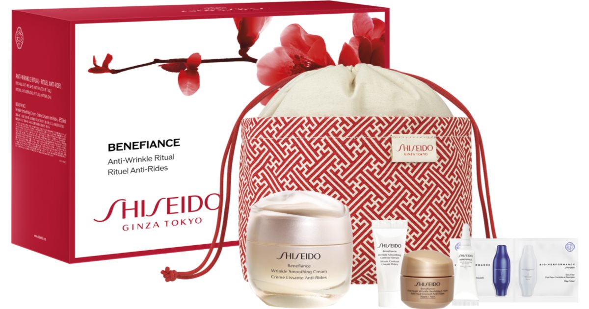 Shiseido Benefiance Wrinkle Smoothing Cream Pouch Set Coffret Cadeau