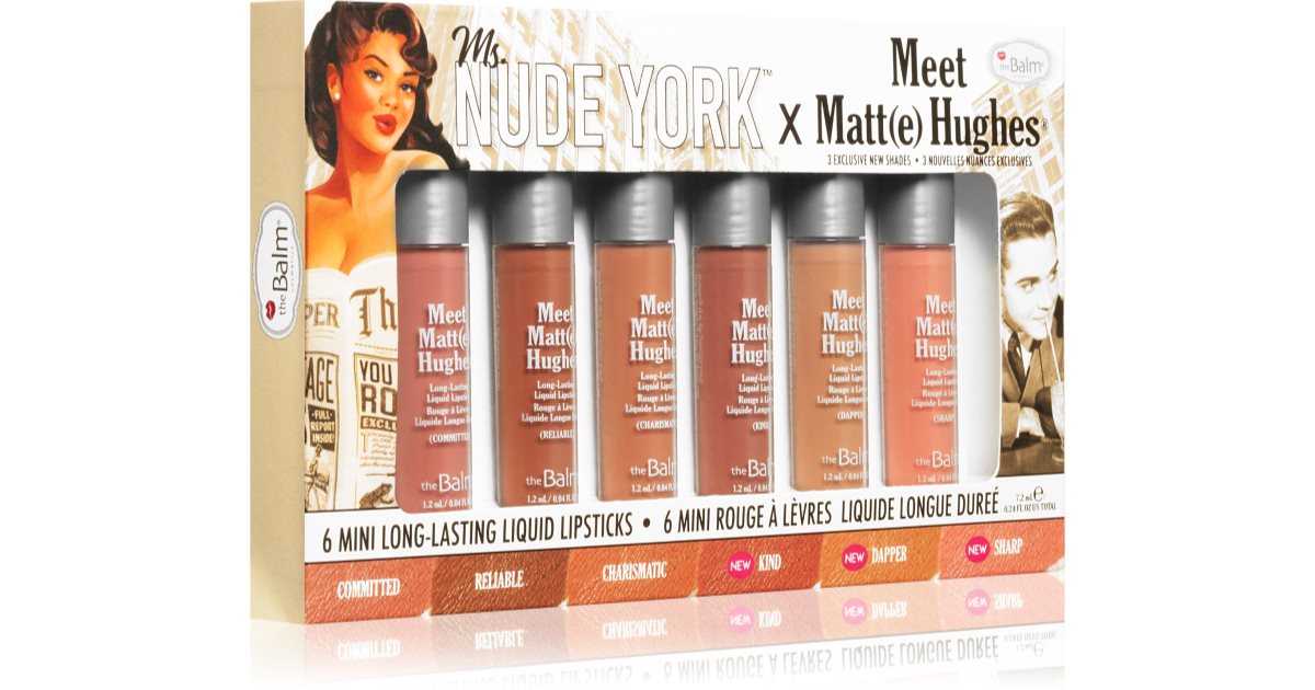 TheBalm Meet Matt E Hughes X Ms Nude York Liquid Lipstick Set With Matt Effect Notino Co Uk