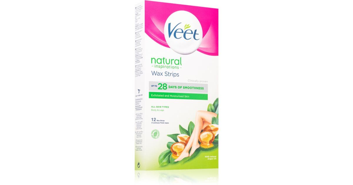 Veet Natural Inspirations Woskowe Paski Do Depilacji Z Olejkiem Arganowym