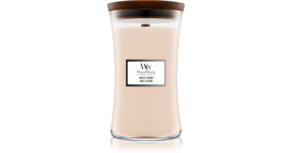 Woodwick White Honey Miel Blanc Vela Perfumada Con Mecha De Madera