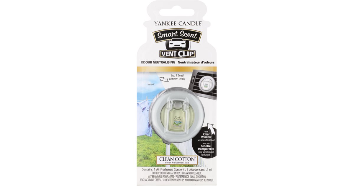 Yankee Candle Clean Cotton Car Air Freshener Clip Notino Co Uk