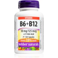 Webber Naturals B6 + B12 With Folic Acid Podpora Správného Fungování ...