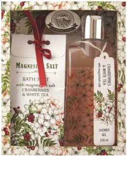 Bohemia Gifts & Cosmetics Magnesium Salt Cranberries & White Tea kozmetická sada I.