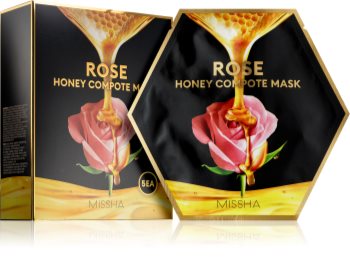 Missha Honey Compote Mask Rose plátýnková maska s rozjasňujícím a hydratačním účinkem 5 ks