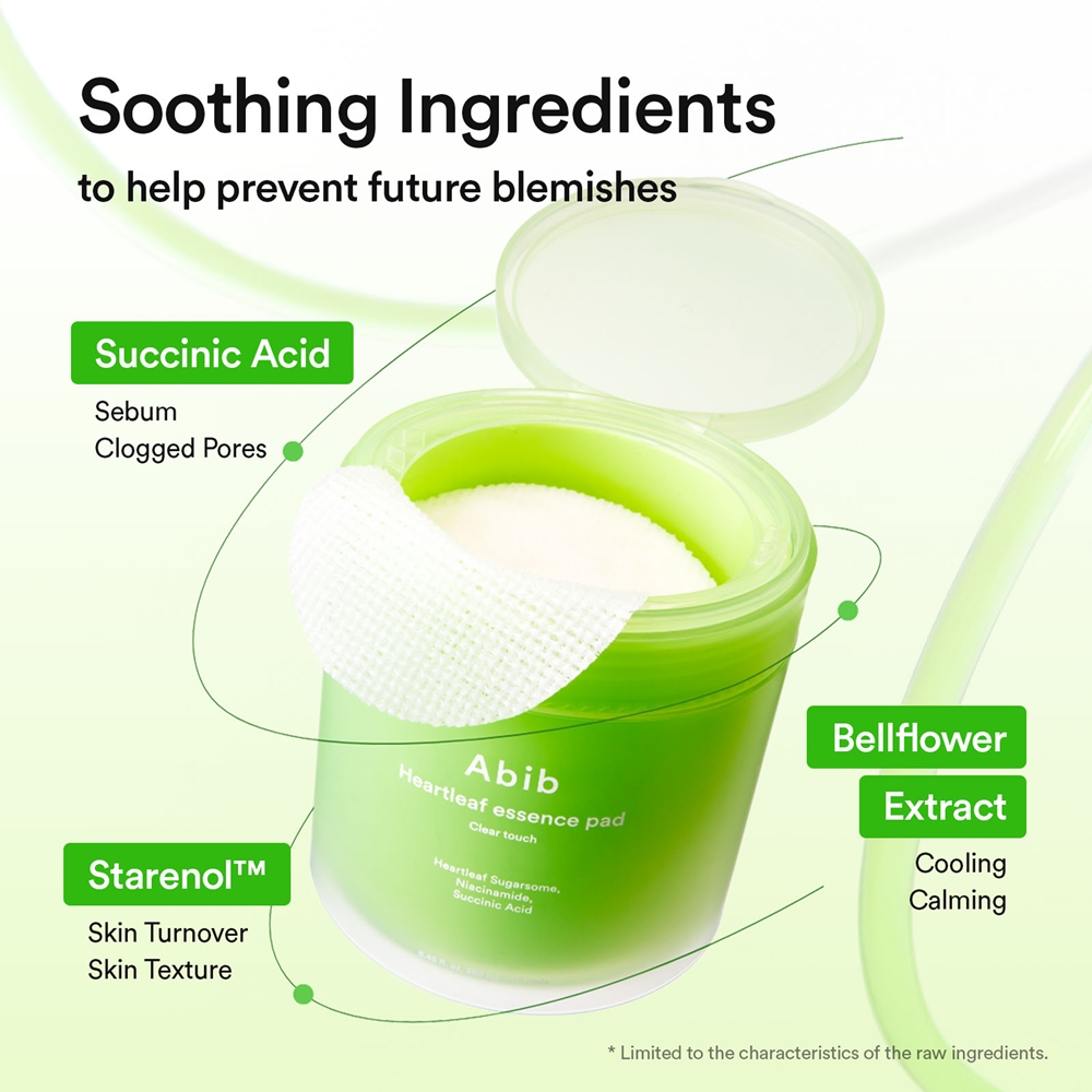 Пэды для лица Abib Heartleaf Clear Touch Essence Pad с эссенцией, успокаивающие, 70 шт — фото 5