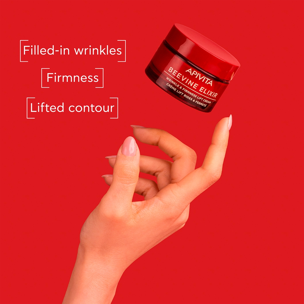 Набор для лица Apivita Beevine Elixir Collagen Reboot, лифтинг-крем 50 мл, лифтинг-сыворотка 10 мл и крем для глаз и губ 5 мл — фото 2