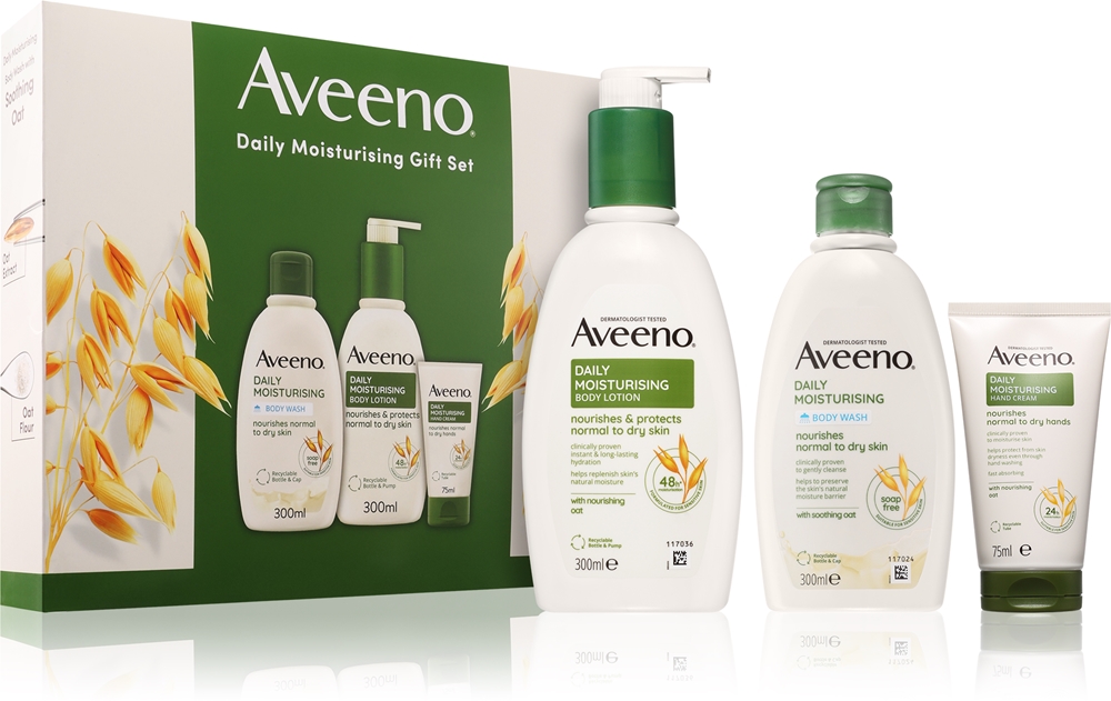Подарочный набор Aveeno Daily Moisturising Gift Set, крем для душа, молочко для тела и крем для рук