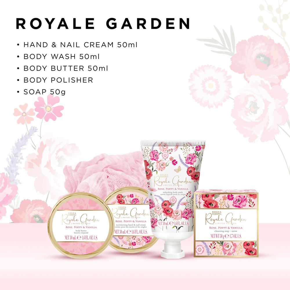 Baylis & Harding Royale Garden Rose, Poppy & Vanilla - Подарочный набор для тела Baylis Harding Royale Garden Rose, Poppy Vanilla Luxury Pamper Keepsake Tin — фото 2