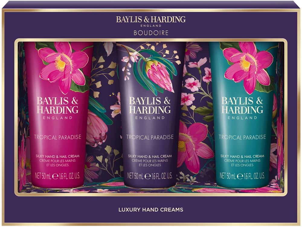 Baylis & Harding Boudoire Tropical Paradise - Набор кремов для рук Baylis Harding Boudoire Tropical Paradise Luxury Hand Treats, 3 х 50 мл