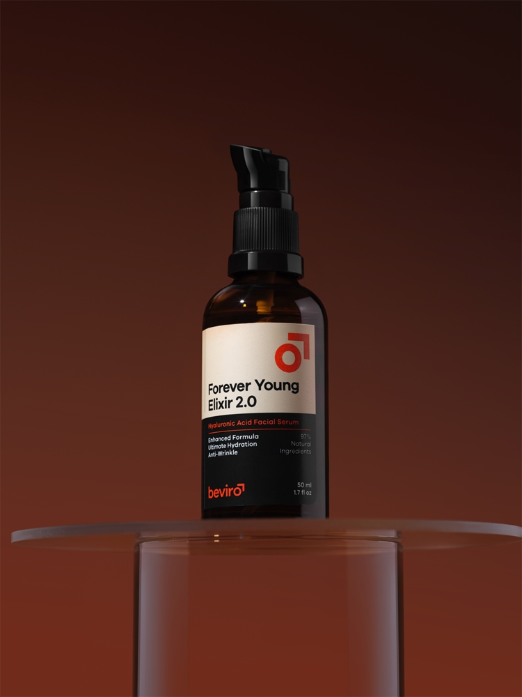 Сыворотка для лица Beviro Forever Young Elixir мужская, против морщин, с гиалуроновой кислотой, 50 мл — фото 2