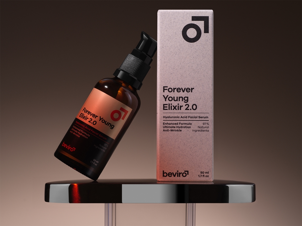 Сыворотка для лица Beviro Forever Young Elixir мужская, против морщин, с гиалуроновой кислотой, 50 мл — фото 4