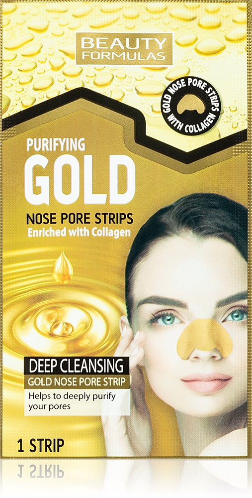 Beauty Formulas Gold nose pore strips for blackheads with collagen