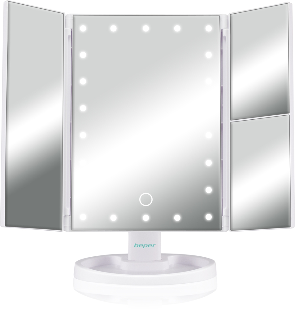 Зеркало косметическое BEPER P302VIS050 с подсветкой LED, с увеличением, 1 шт
