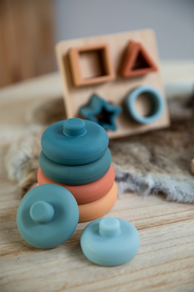 Bo Jungle B-Silicone Stacking Rounds stackable tower | notino.ie
