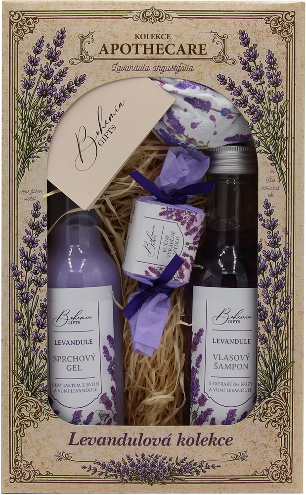 Набор косметики Bohemia Gifts Apothecare Lavender, гель для душа, шампунь, мыло и соль для ванны