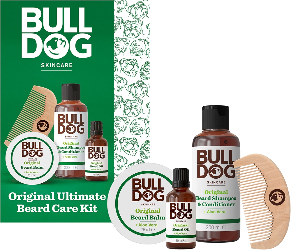Набор для ухода за бородой Bulldog Original Ultimate Beard Care Kit подарочный, с деревянной расчёской