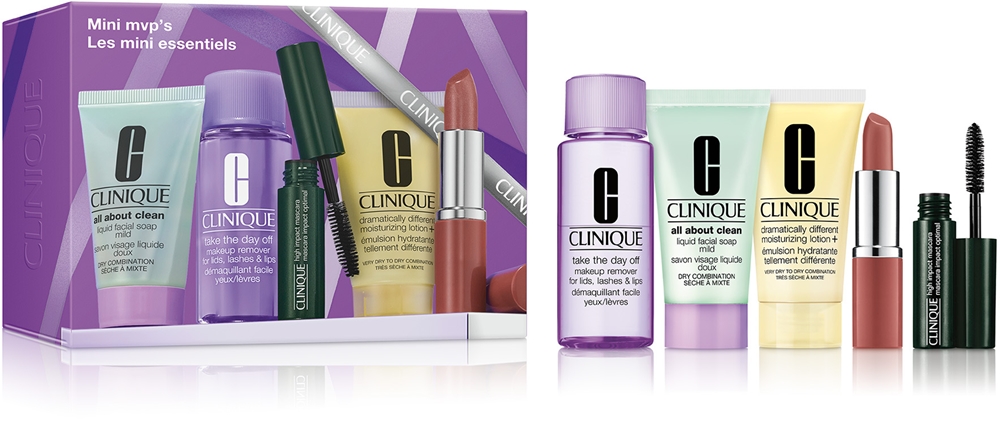 Подарочный набор Clinique Holiday Mini MVP's Set миниатюр для ухода, демакияжа и макияжа