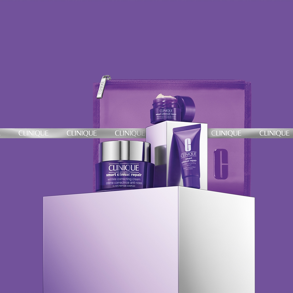 Подарочный набор Clinique Holiday Wrinkle Correcting Routine Set с кремом, сывороткой и кремом для глаз против морщин — фото 2