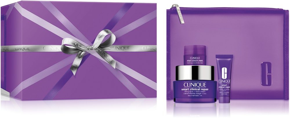 Подарочный набор Clinique Holiday Face + Neck Lift Routine Set с кремом для лица и шеи, сывороткой и кремом для глаз