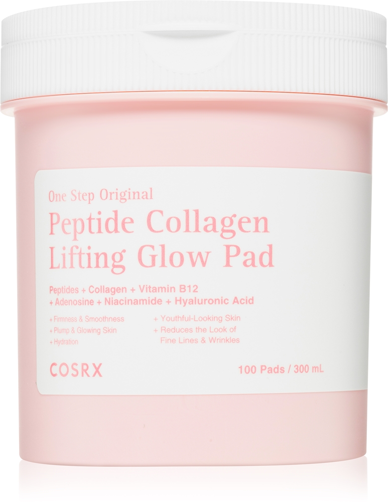 Пэды для лица Cosrx One Step Original Peptide Collagen Lifting Glow Pad тонизирующие, с пептидами и коллагеном, 100 шт