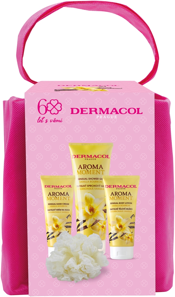 Набор косметики для тела Dermacol Aroma Moment Vanilla Bourbon подарочный, с кремом для рук, гелем для душа и молочком
