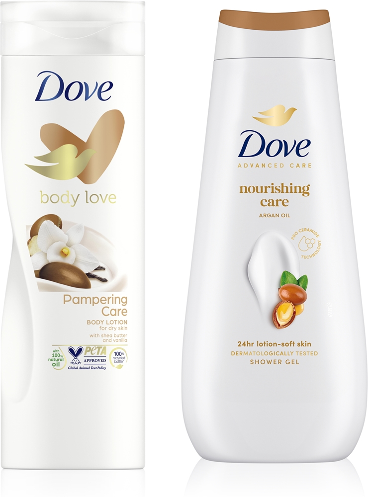 Набор для тела Dove Advanced Care молочко для тела и гель для душа, увлажняющий, 1 шт