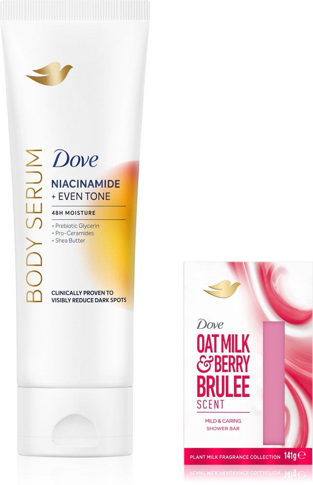 Набор для тела Dove Even Tone Niacinamide сыворотка для тела и кусковое мыло, 1 шт