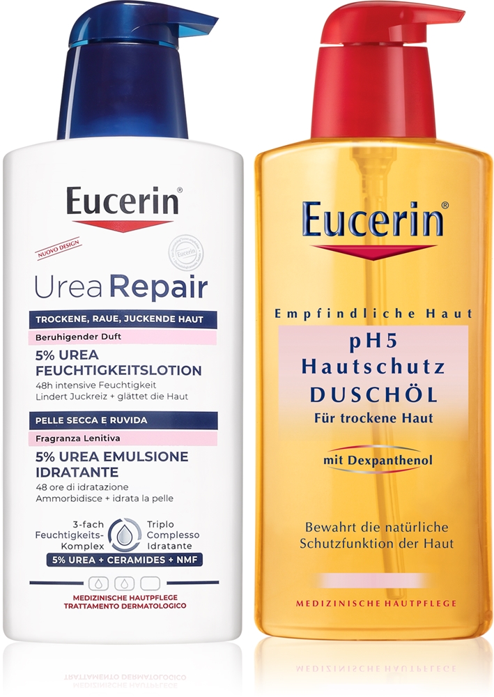 Набор для ухода за телом Eucerin UreaRepair молочко для тела и масло для душа, 1 шт