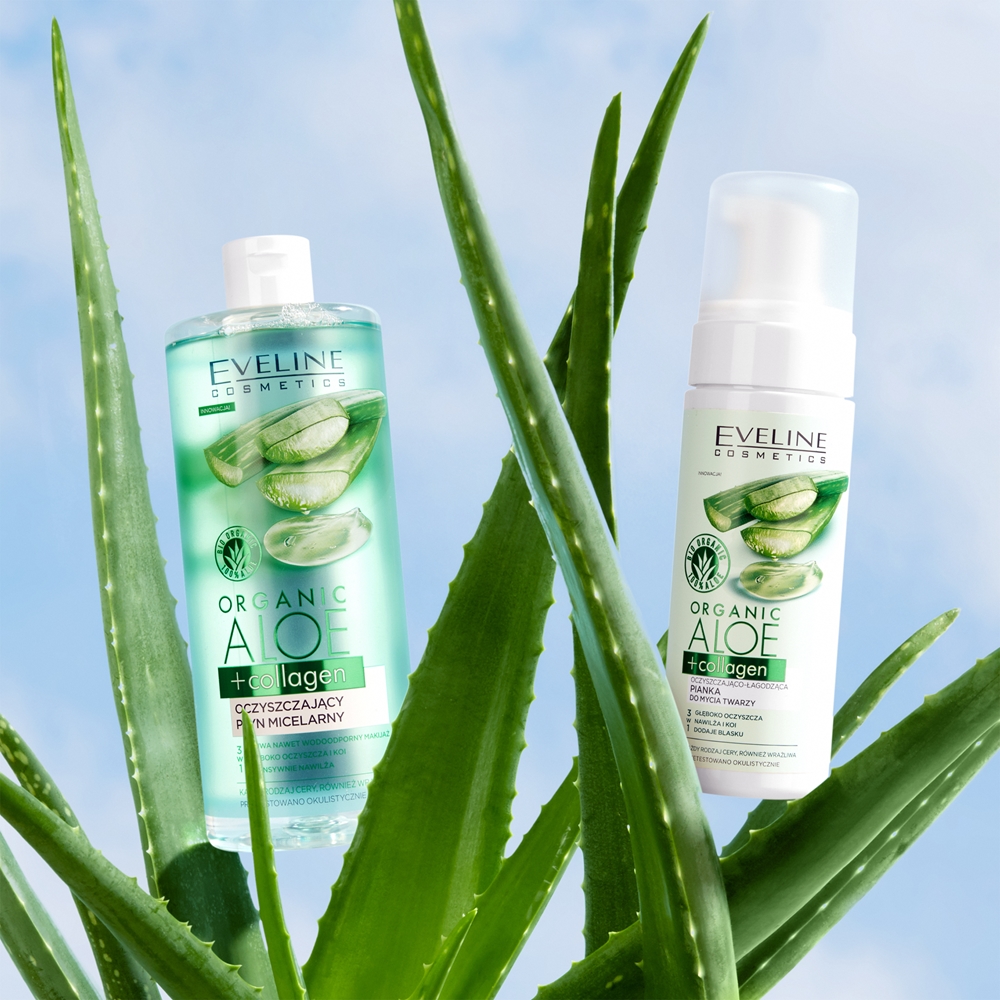 Eveline Cosmetics Organic Aloe+Collagen mousse nettoyante avec effets ...