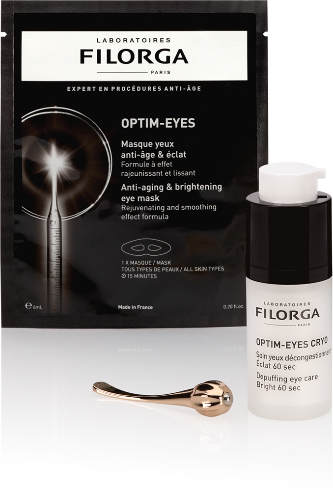 Набор для ухода за кожей вокруг глаз FILORGA COFFRET OPTIM-EYES Gift set крем, маска и шпатель, 1 шт — фото 2