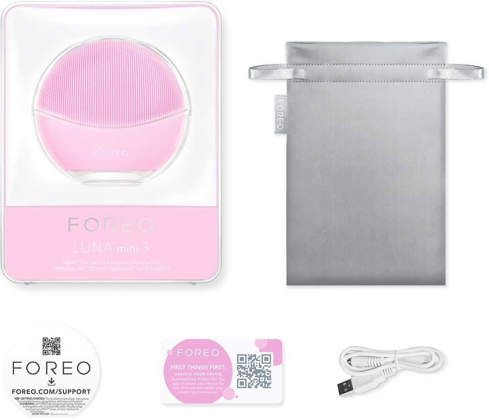 Щётка для очищения лица FOREO LUNA 3 Mini звуковая, с функцией Glow Boost, 1 шт Pearl Pink — фото 5