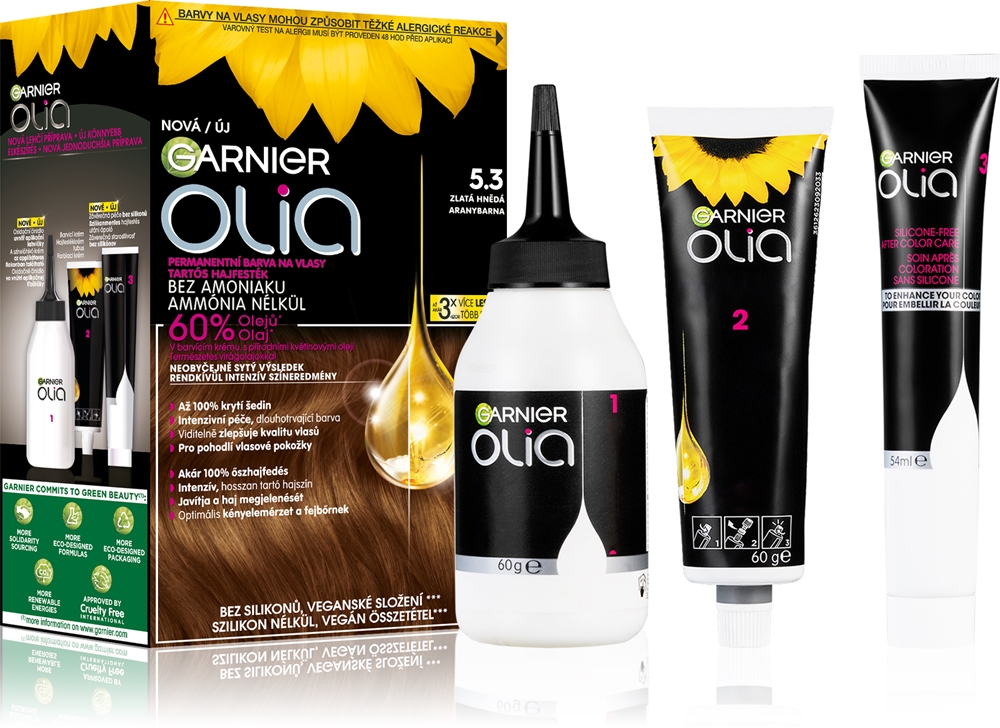 Стойкая краска для волос Garnier Olia Big Kit на масляной основе, с кондиционером, 1 шт
