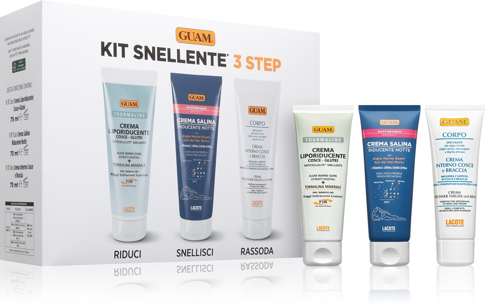 Набор кремов для тела Guam 3 Step Kit, с кремом против целлюлита, подарочный