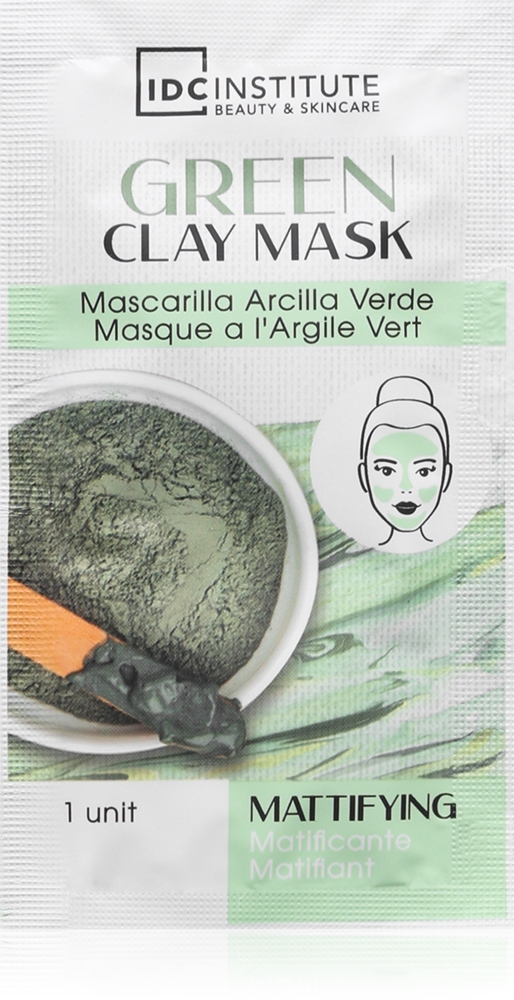 Mattifying Mask IDC Institute Green Clay Mask cleansing mattifying mask with shea ...