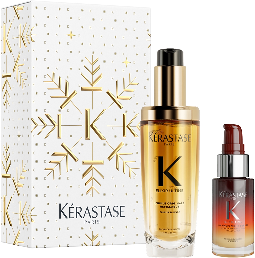Kérastase Elixir Ultime & Nutritive - Набор для волос Kerastase Elixir Ultime Nutritive масло и ночная сыворотка, для блеска