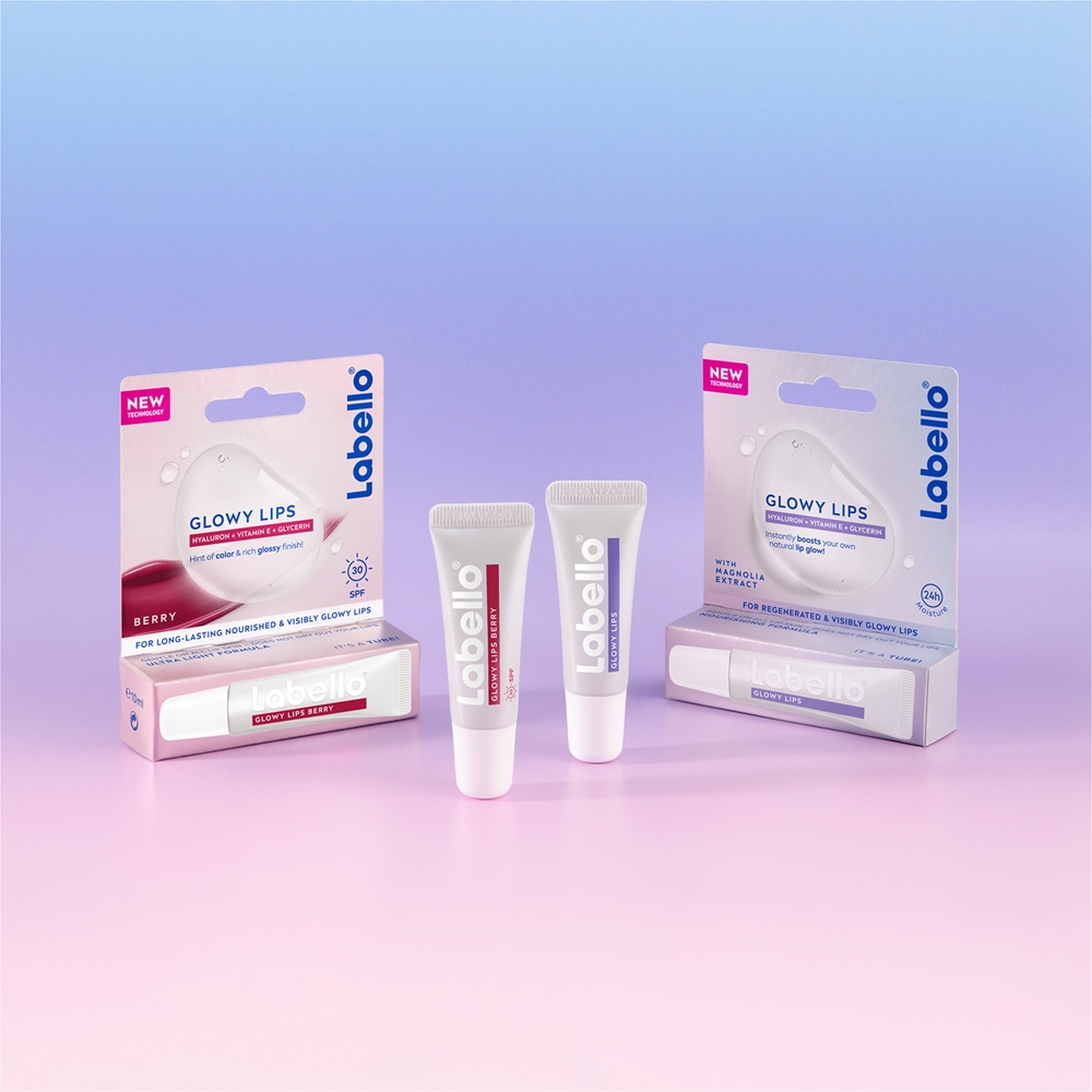 Labello Glowy Lips Berry tonujący balsam do ust z kwasem hialuronowym